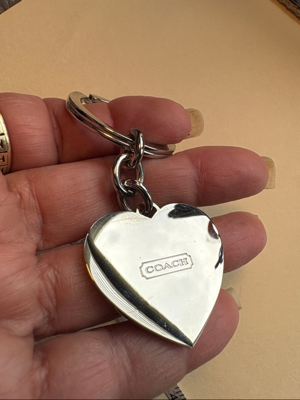 Coach Multicolor Signature Heart Key Fob - Picture 3 of 3